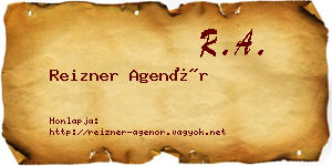 Reizner Agenór névjegykártya